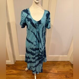 Blue Tie-Dye Dress
